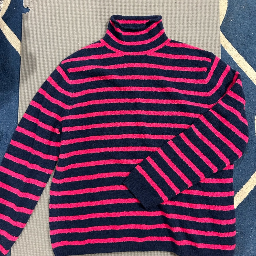 J CREW L WOMENS STRIPED SWEATER ROLLNECK